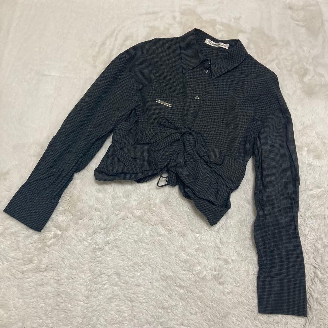 PRANK PROJECT Voluminous Ruffled Short Shirt Blac… - image 1