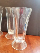 1-Jeannette glass soda fountain sundae glass paneled sides, 5.5" circa 40's nice