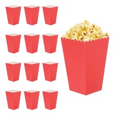 12 Pcs Popcorn Boxes, 2.8 Inch Popcorn Bucket Containers for Cinema, Red