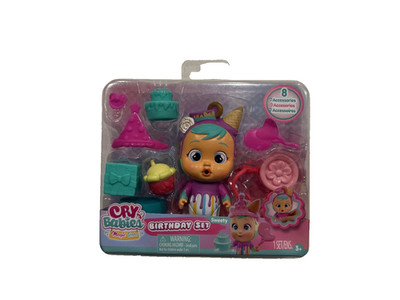Cry Babies Magic Tears Sweety Birthday Set Doll Figure Playset New 8 Accessories