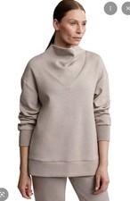 Varley DoubleSoft Modena Longline Sweat Shirt Women's Small Oversized Taupe