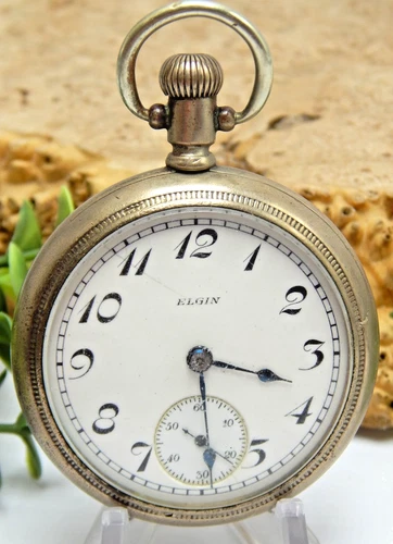 Antique Elgin Gents pocket watch 18 size 7 jewel open face Grade 288 NICKEL