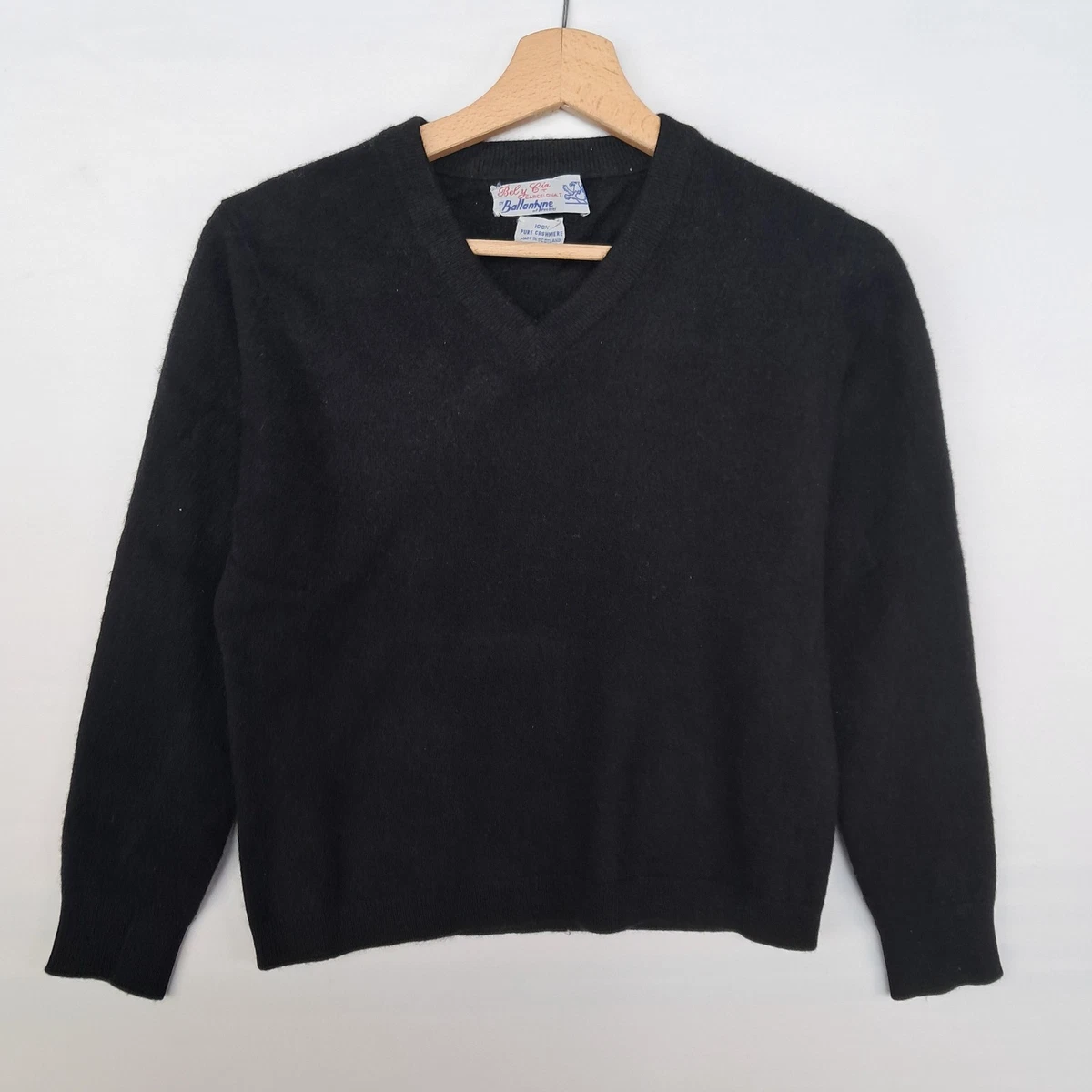 Maglione Vince In Cashmere Nero Righe Girocollo Manica Lunga Taglia M - Nuovo Con Etichette