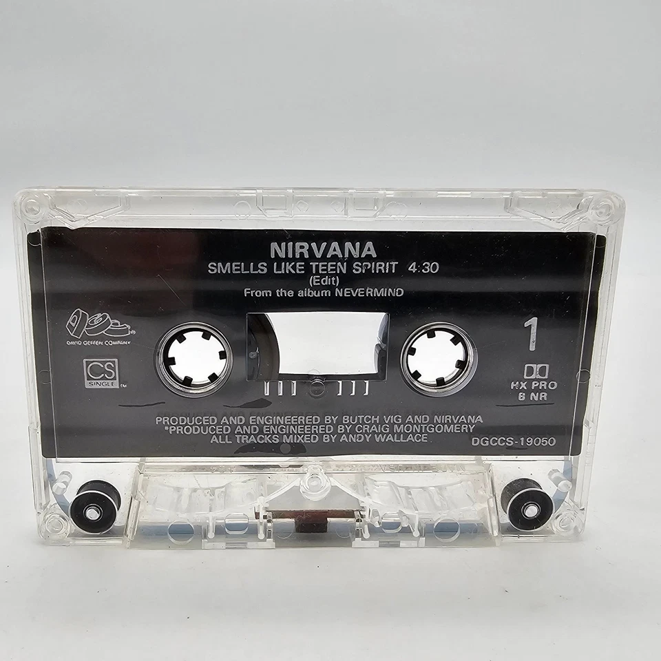 Nirvana Smells Like Teen Spirit Single Cassette Even In His Youth 1999 Geffen Co - Image 3 of 4
