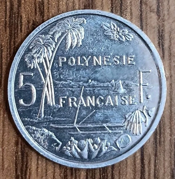 1984 French Polynesia 5 Francs Polyneste Francaise Island France. In VF+ (J251) - Image 2 of 2