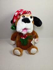 Sound N Light Animatronics most Funny Singing Christmas Puppy Dog Plush Vintage