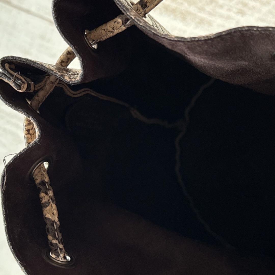 Marco Masi Python Snake Pattern Leather Drawstrin… - image 7