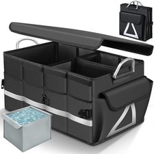 Car Trunk Organizer 66L Collapsible Storage Box Waterproof Bag Lid SUV Truck