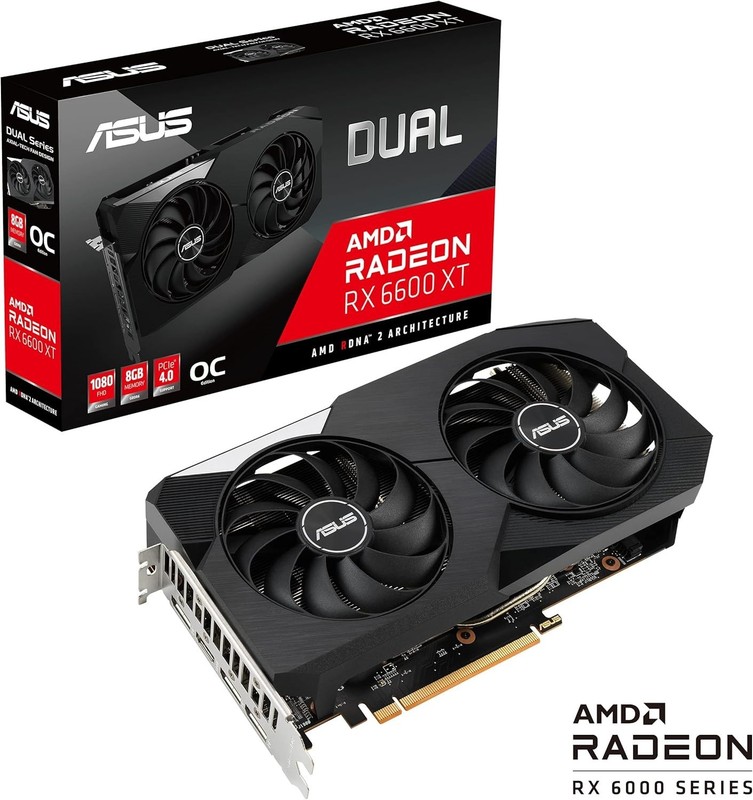 ASUS Dual Radeon RX 6600 XT OC Edition 8GB GDDR6 - Graphics Card