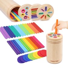 Montessori Toys for 2 3 4 Years Old, 3 in 1 Educational Sensory Color Sorting...