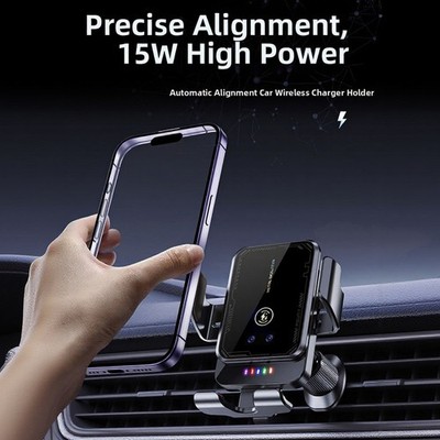 15W Wireless Charging Auto Handyhalterung mit für Smart Rotation Schwarz 7x3x9C