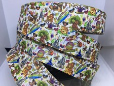 5 Yards 1 Inch Walt Disney World Sketch Print Grosgrain Ribbon