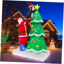 9FT Christmas Inflatables Tree Outdoor Decoration, 9 FT Santa Claus  Tree