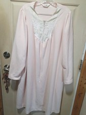 ShadowLine Nightgown Housedress Pink Rose Embroidery Pockets Sz3X Ships From USA
