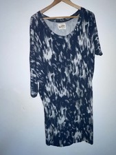A Postcard From Brighton Inverted Jersey Feel Stretchy Dress Size 2 Grey/Blue