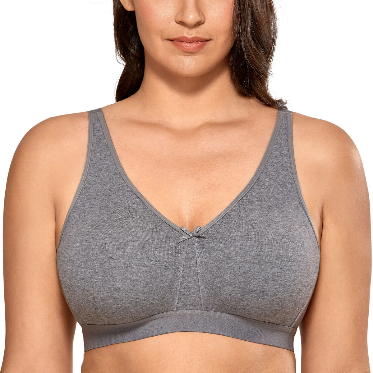 Plus Size Womens Full Bras Wireless Cotton Brassiere Bralette