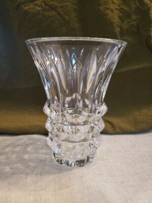 Val Saint Lambert Crystal Vase 6.5'' Very Thick, EUC 