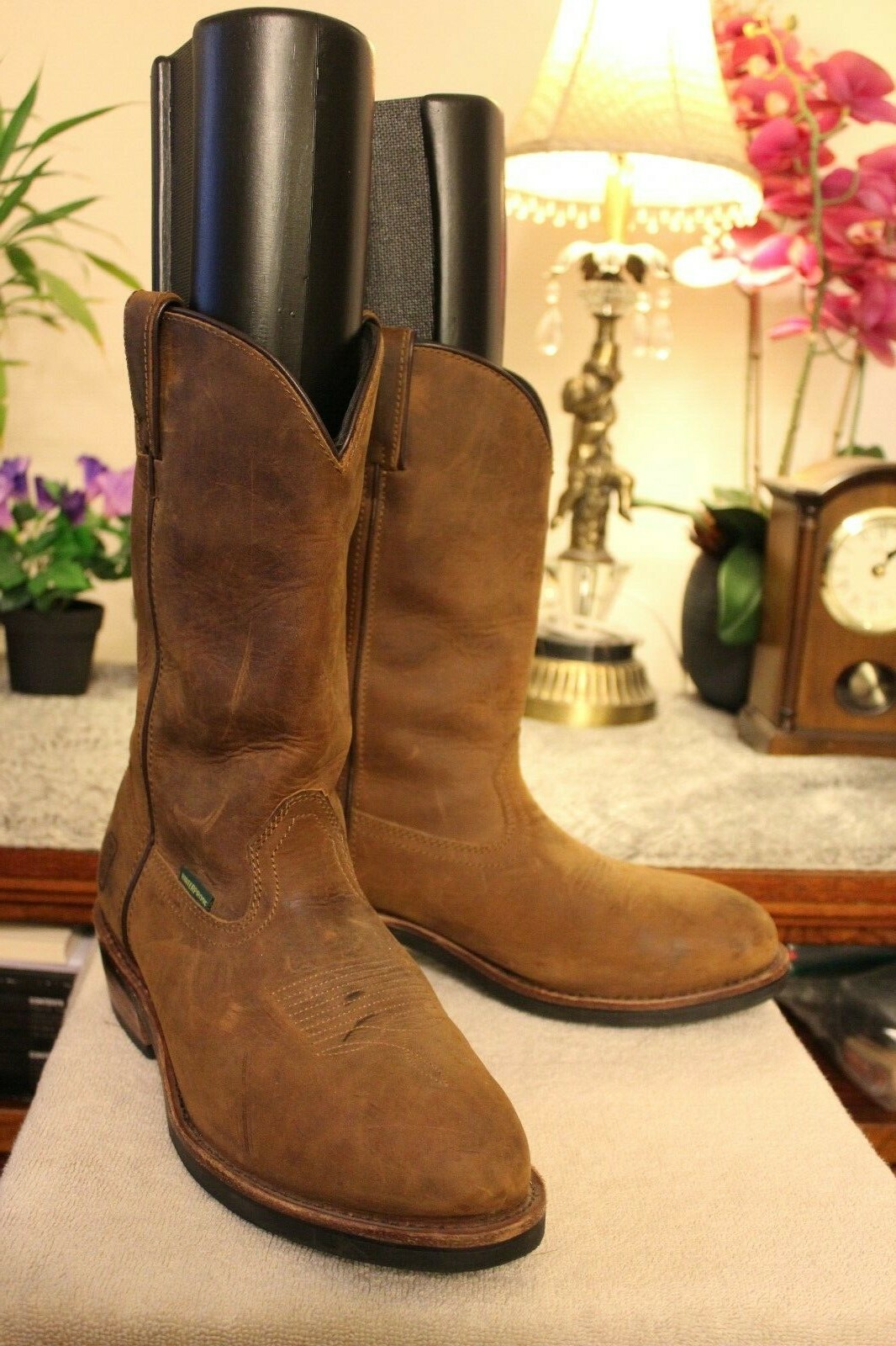 Dan Post Puntera De Acero botas De Vaquero Occidental Marrón Tamaño 10D usado DP69691 Dan Post Puntera De Acero botas De Vaquero Occidental Marrón Tamaño 10D usado DP69691