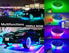 JHB 15.5"TRIPLE ROW RGB CHASING FLOWB luetooth Remote Truck LED Wheel Rim Lights