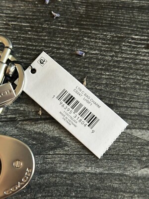 Coach Signature Bag/Key Charm key with pouch Silver/Soft