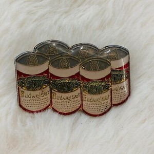 Vtg Budweiser Beer Can Six Pack Advertising Enamel Lapel Pin