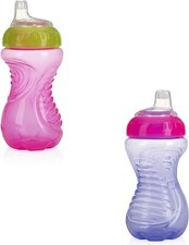 Nuby No-Spill Easy Grip Cup, 10 Ounce Pink/Purple 