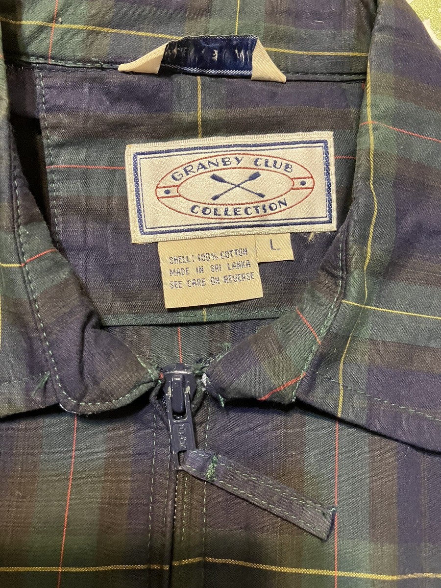 【GRANCY】　MA-1 Granby Club Collection Windbreaker Men's Sz L Checkered Pockets