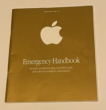 Apple Emergency Handbook MAC OS 8.1 Gold Cover Booklet 1998 for Troubleshooting