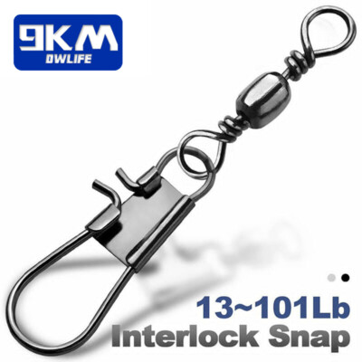 #ad 9KM Barrel Swivel with Interlock Snap Stainless Steel Cross Snap for Sea Fishing $52.99