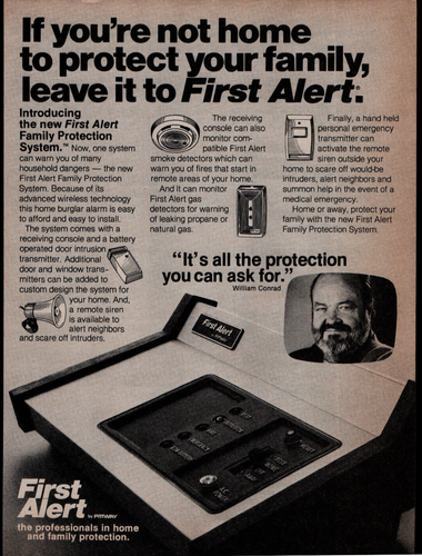 First Alert Home Security William Conrad - Print Ad Poster / Promo Art ...
