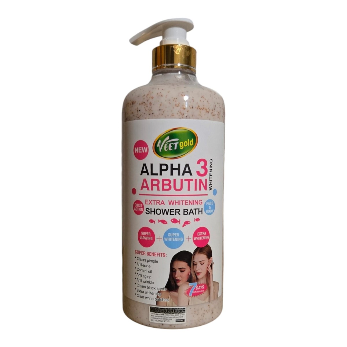 Savon Visage Alpha Arbutin 3+ éclaircissant VeetGold - Anti-boutons, Anti-tâches, SPF 50