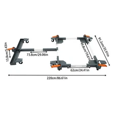 600lbs Adjustable Mobile Base&T Extension Combo Heavy Duty Mobile Base w/ Wheels