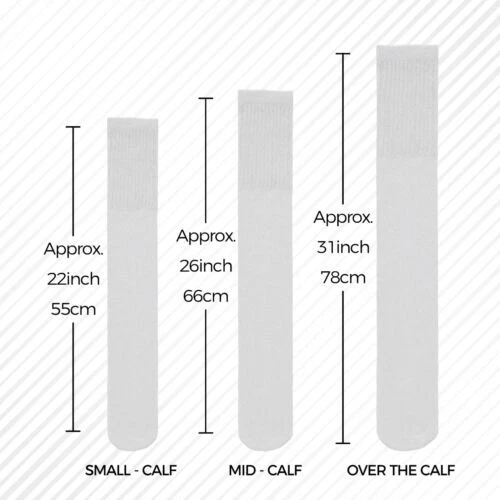 6-12-18 pares de calcetines de tubo blancos para hombre sobre la pantorrilla calcetines deportivos de algodón grandes y altos Foto 4 de 4
