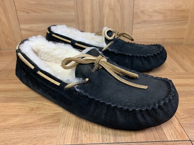 NICE🔥 UGG Australia Dakota Lace N Bow Slip On Black Moccasin Sz 7