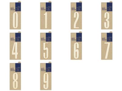 Papermania Bare Basics selbstklebende Holzzahlen (0 - 9) Dekoration Sammelalbum 10 cm