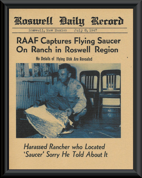 1947 Roswell UFO Crash Fantasy Newspaper Cover Printed On 70 Year