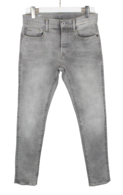 G-Star 3301 Slim Herrenjeans W30/L32 Fade Effekt Knopf Fly Graue Jeans