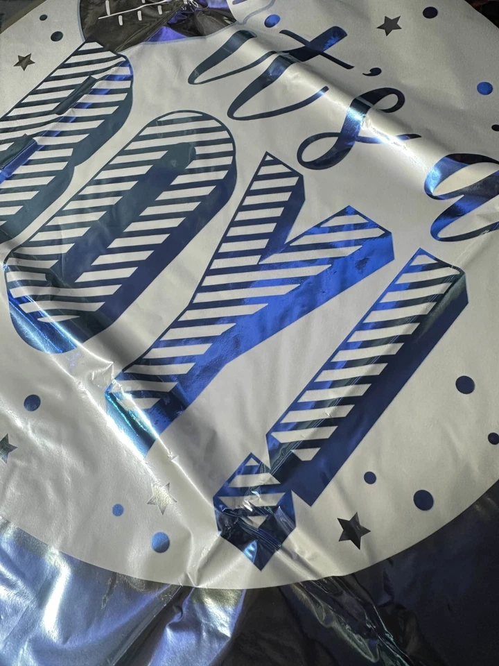 ¡Es un niño! Globos de aluminio redondos azules (18") PACK DE 12 baby shower revelación de género Foto 3 de 4