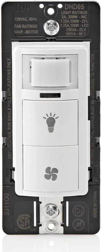 Dual Humidity Sensor Light Switch for Bathroom Exhaust Fan Moisture Control - Image 3 of 4