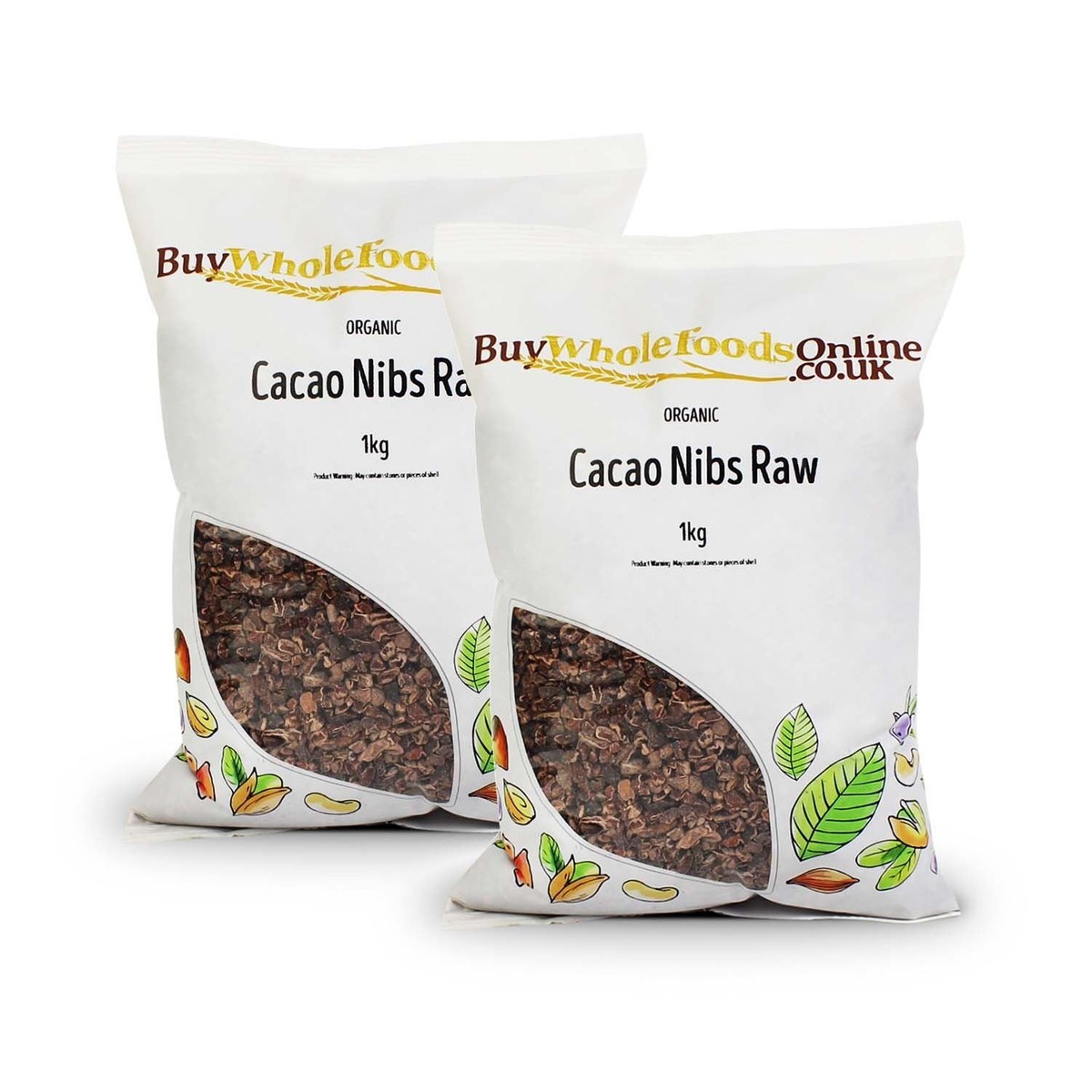 Organic Raw Cacao Nibs 2kg By BWFO - Vegan, Dairy-Free, Free UK Mainland Delivery