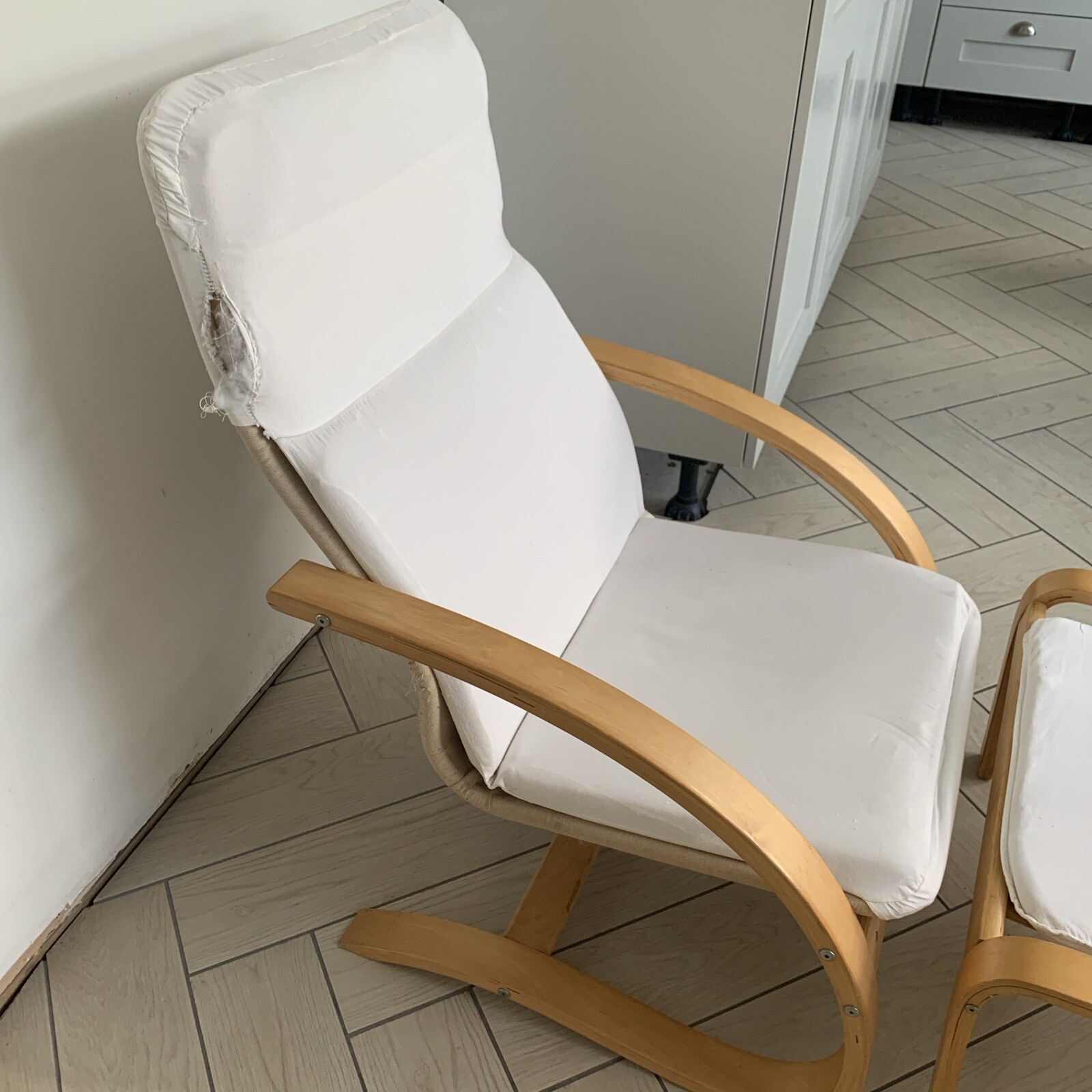 Classic Ikea Pello Poang Nursing Armchair & footstool Bentwood Beech