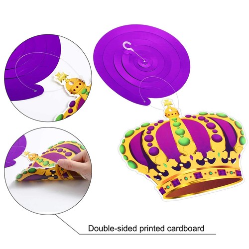 30 Pieces Mardi Gras Decorations Party Supplies Mardi Gras Tinsel Garland Han... - Foto 3 di 7