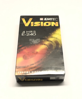 VHS EMTEC VISION 4 Hour E-240 - Empty Video Tape - PAL/Secam - NEW Videokassette