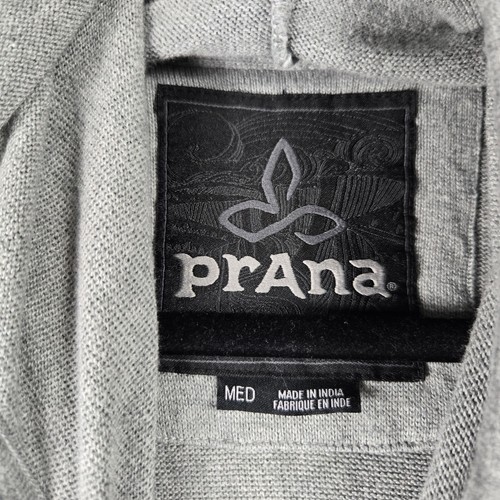 PrAna Throw On Hooded Sweater Mens M Gray Organic Cotton Lightweight Pullover - Picture 3 of 7