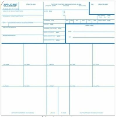 FBI FINGERPRINT CARDS*FORM 258*5 PACK* FAST 1st Class SHIPPING*INSURED*TRACKING#