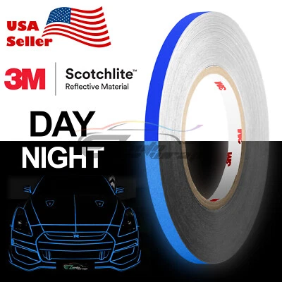 3M Blue Reflective Tape Safety Self Adhesive Striping Sticker 150FT Roll 1cm