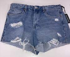 BLANK NYC Shorts The Barrow Vintage High Rise Distressed Denim 32 NWT