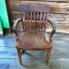 Vintage Murphy Solid Wood Mission Bankers Library Office Chair Armchair