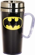 DC Comics Batman Logo Insulated Travel Mug, 15 ounces, Black