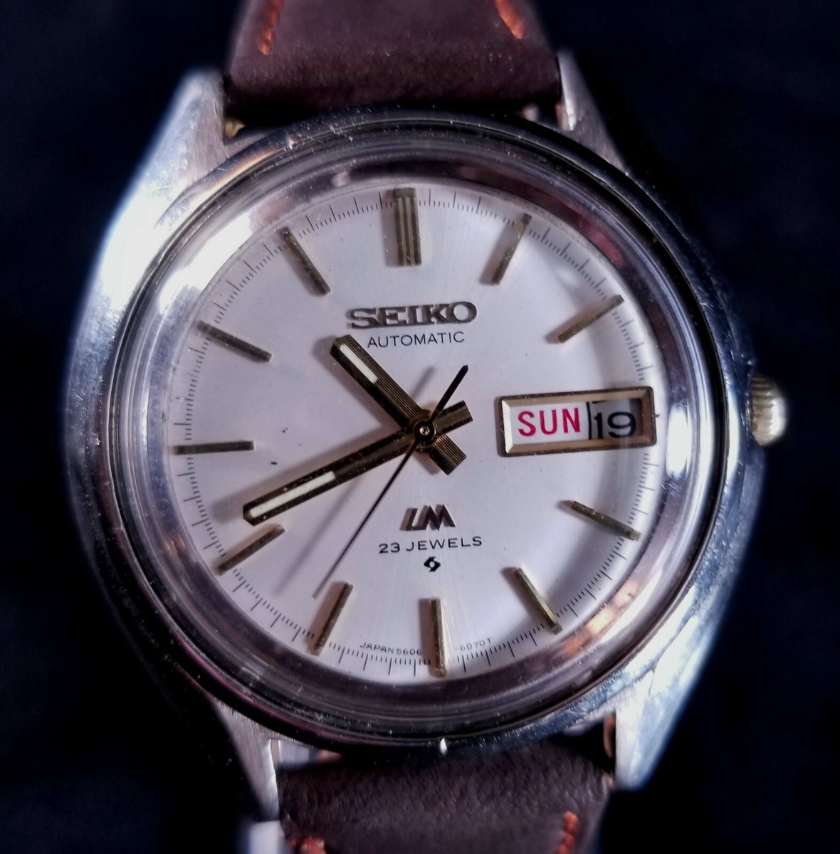 Vintage 1972 Seiko Automatic LM Water Resistant 5606-7190 Working